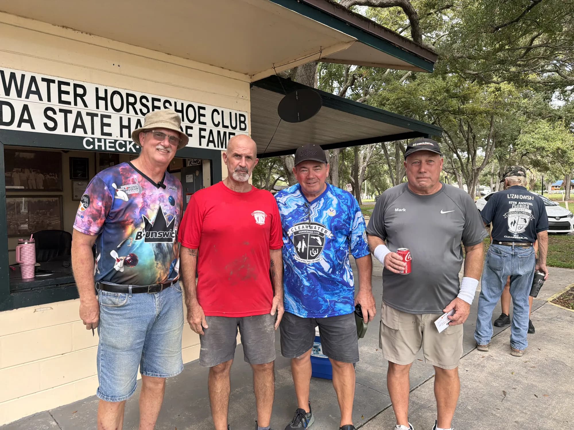 Class A winners with Paul Cotnoir, who presented the awards. From left: Walter Ray Williams Jr (1st), Paul Cotnoir, Ricky Pritzlaff (3rd) and Mark Seibold (2nd).